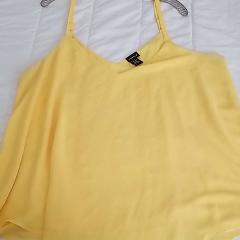 Yellow spaghetti strap blouse